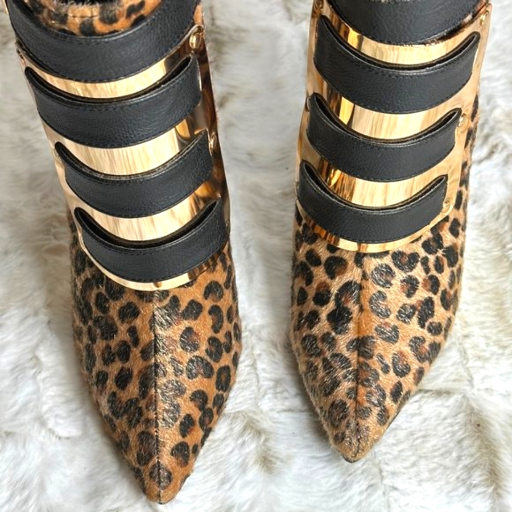 * Privileged Leopard High Heel Ankle Boots Privileged - Picture 9 of 13